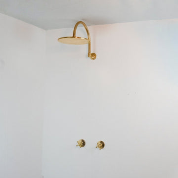 Rainfall Brass Shower System With Victorian Arm