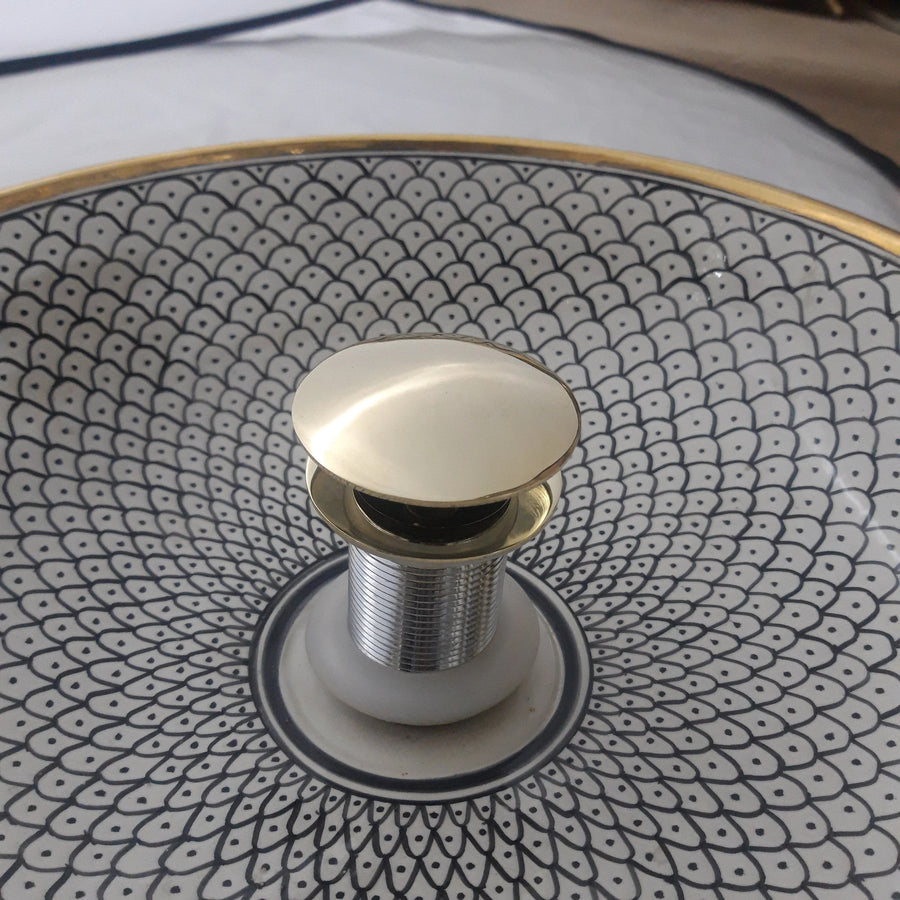 solid brass pop up button sink drain push up button