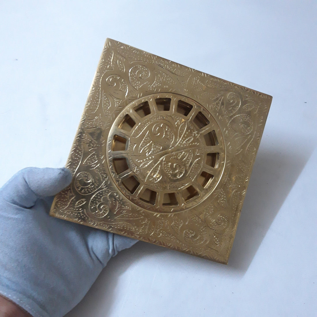 UnLacquered Brass Square Shower Floor Drain with Removable Cover-Antique Brass Shower Square drain