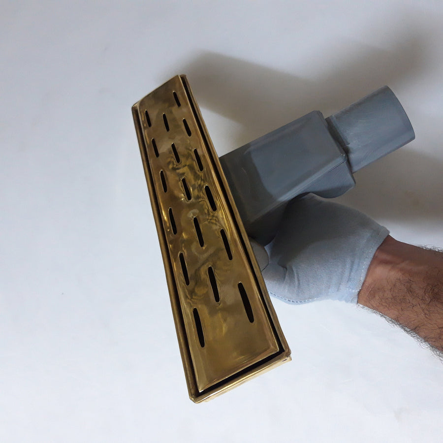 Unlacquered solid brass Rectangular Linear Shower Drain,Bathroom Floor Drain, Shower Floor Drain