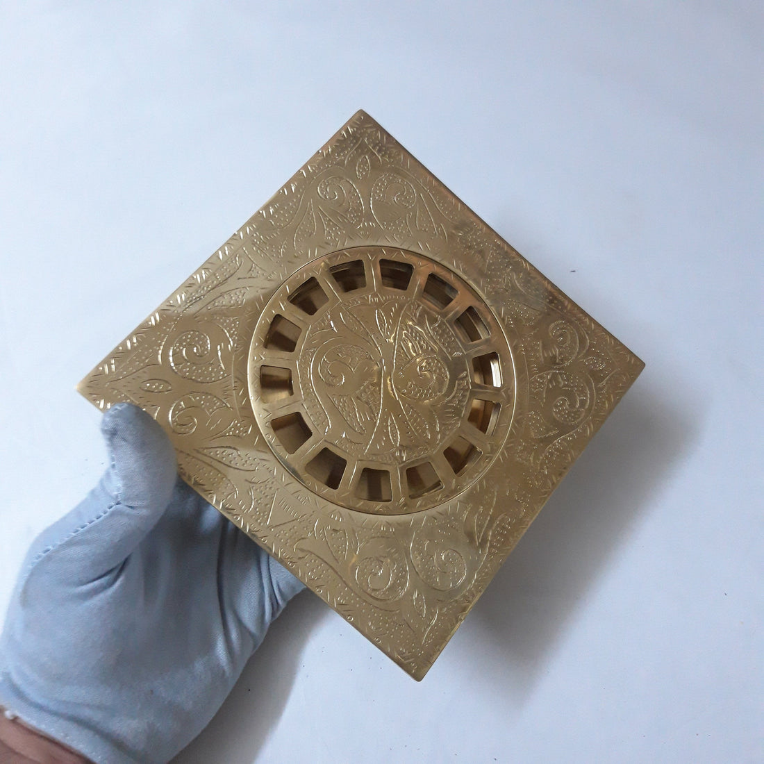 UnLacquered Brass Square Shower Floor Drain with Removable Cover-Antique Brass Shower Square drain