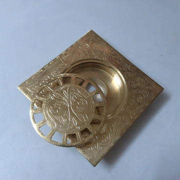 UnLacquered Brass Square Shower Floor Drain with Removable Cover-Antique Brass Shower Square drain