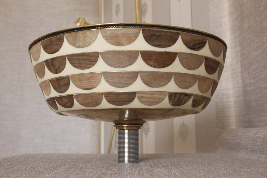 Handmade Moroccan Sink with Brass,resin and walnut wood. Vessel Sink for Bathroom